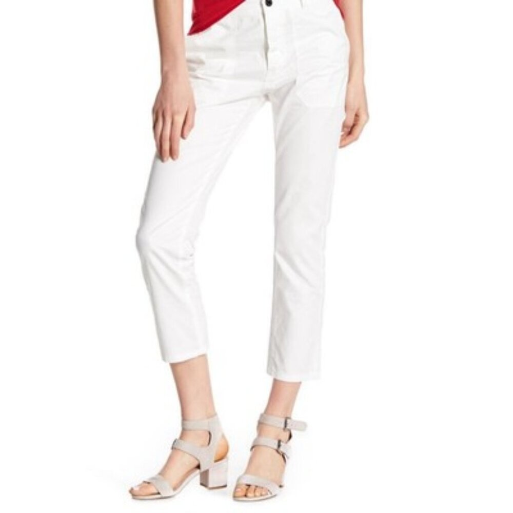 ZADIG & VOLTAIRE WHITE CORDUROY ELIOT PANTS 100% Cotton WOMEN SIZE 38